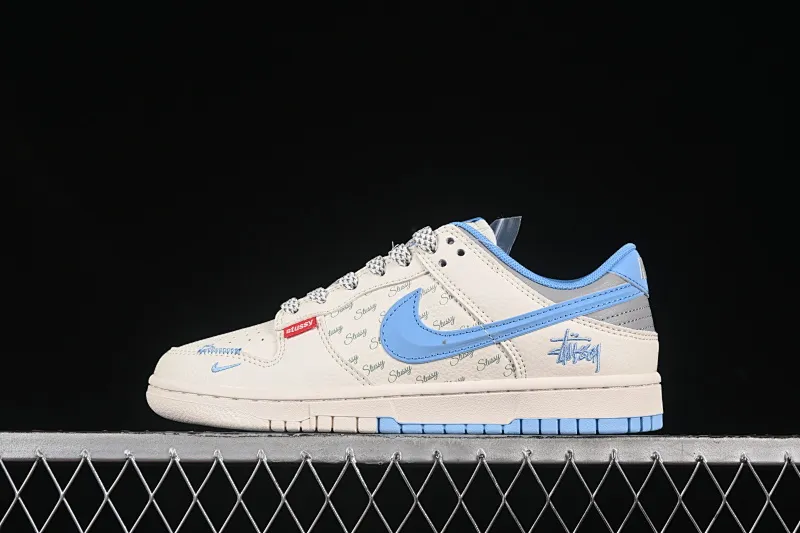 All categories Nk SB Dunk Series Nk SB Dunk Low High-end customized low-top sneakers Nike SB Dunk Low Stusi co-branded three-dimensional sky blue hook Anniversary high-end customized low-top casual sneakers XS6089-539